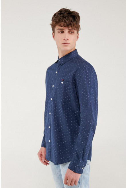 Camisa estampada, manga larga
