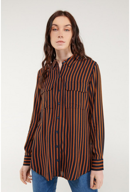 Blusa a rayas, doble bolsillo