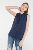 Blusa unicolor sin manga