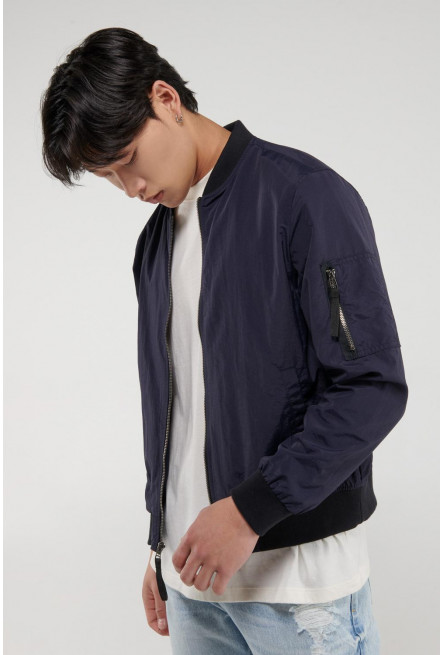 Chaqueta bomber unicolor