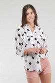 Blusa estampada, doble bolsillo