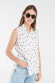 Blusa estampada sin manga