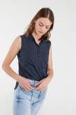 Blusa estampada sin manga