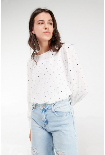 Blusa estampada manga larga