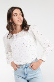 Blusa estampada manga larga