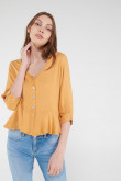 Blusa en tela fluida con bolero