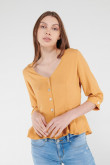 Blusa en tela fluida con bolero