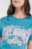 Camiseta manga corta con estampado en frente.