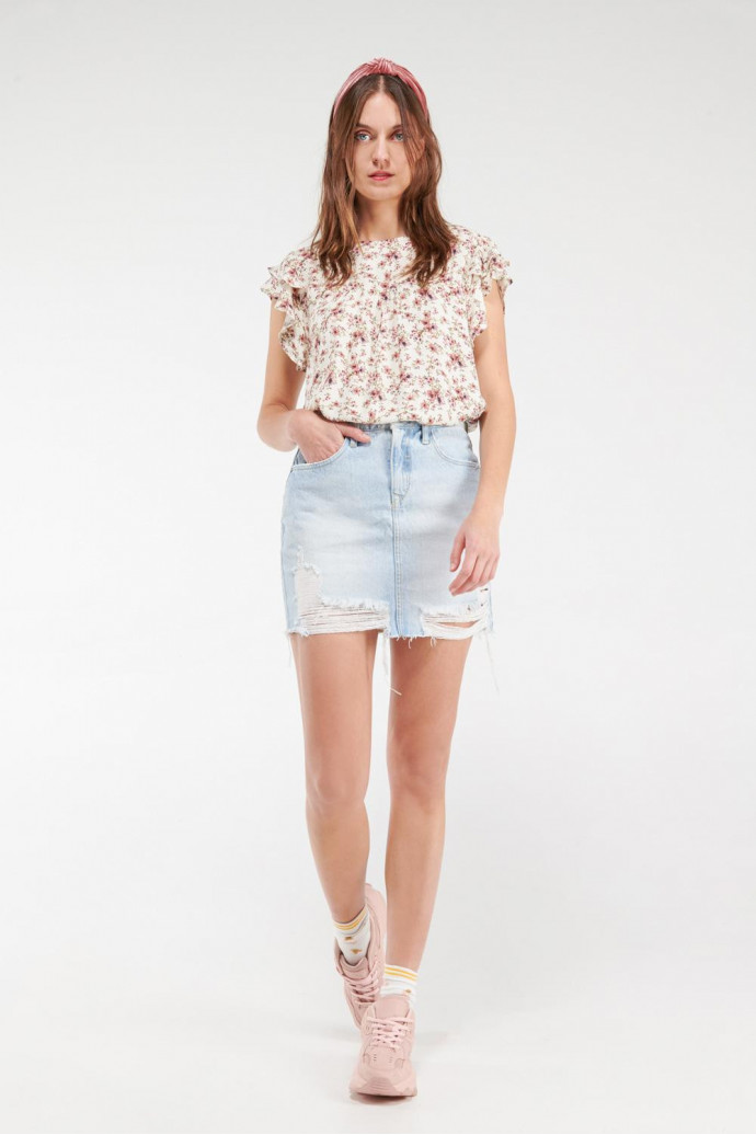 Blusa estampada manga corta