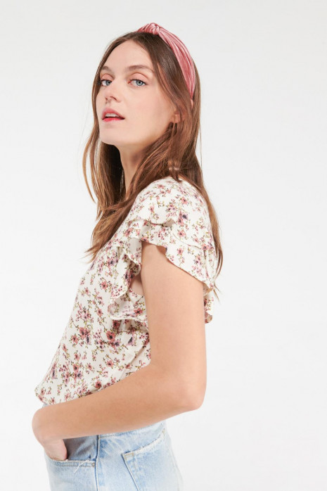 Blusa estampada manga corta