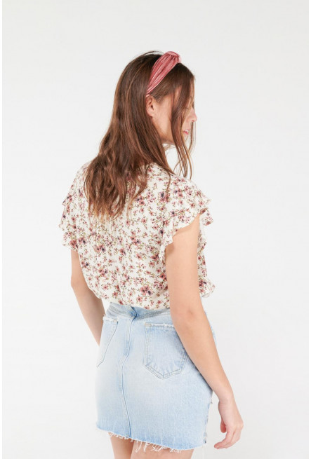 Blusa estampada manga corta