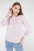Blusa unicolor manga larga