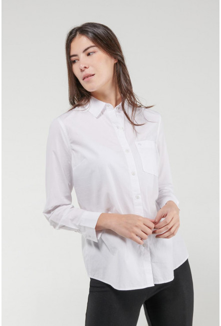Blusa unicolor manga larga