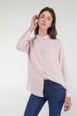 Blusa unicolor, con bolsillo