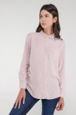 Blusa unicolor, con bolsillo