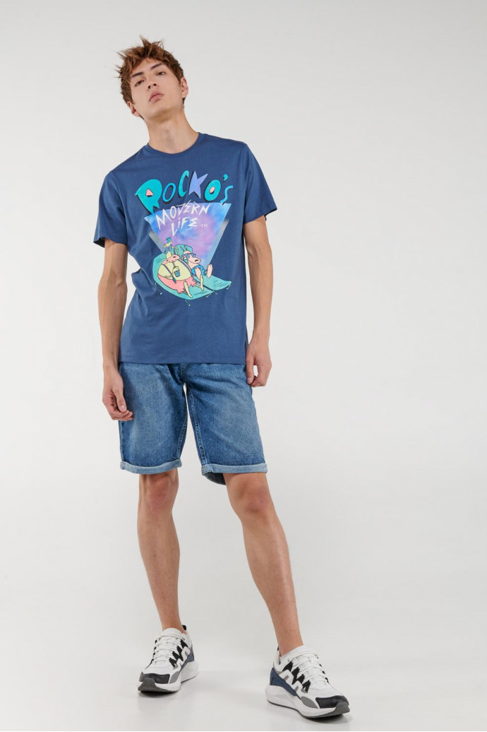 Camiseta manga corta estampado de La Vida moderna de Rocko.