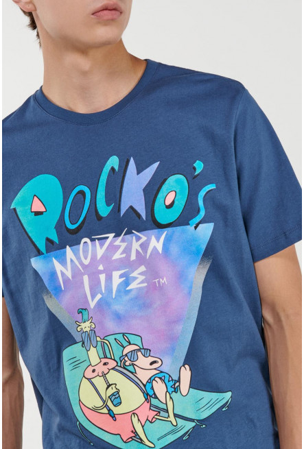 Camiseta manga corta estampado de La Vida moderna de Rocko.
