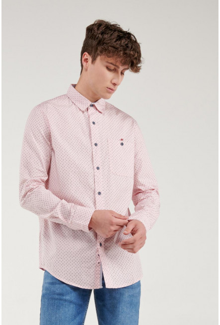 Camisa estampada, manga larga