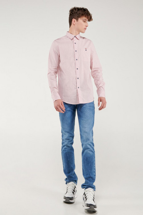 Camisa estampada, manga larga