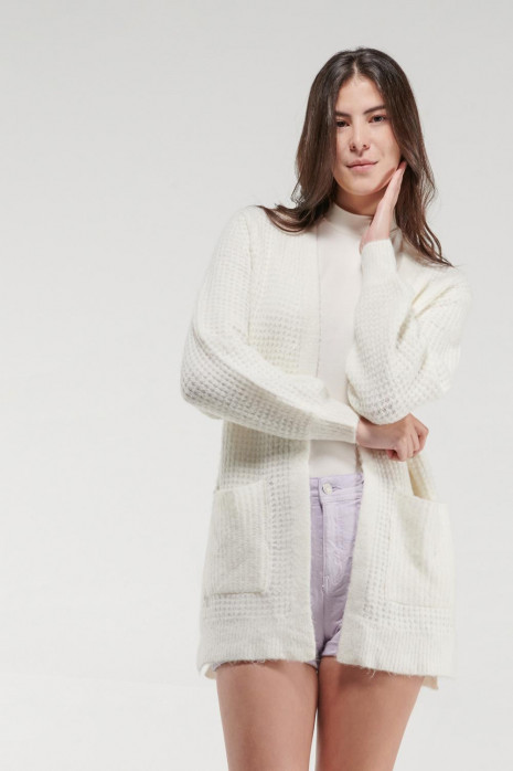 Cardigan tejido con bolsillos