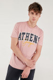 Camiseta básica manga corta estampada.