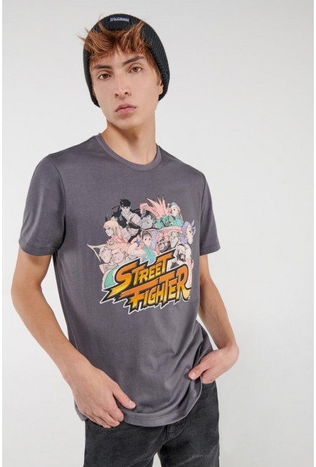 Camiseta manga corta, estampado de Street Fighter.