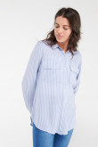 blusa a rayas, doble bolsillo