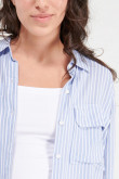 blusa a rayas, doble bolsillo