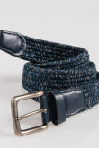 Cinturón trenzado textil, hebilla metálica