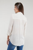 Blusa unicolor, doble bolsillo