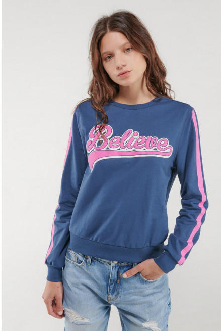 Buzo cuello redondo, con estampado