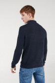 Suéter  cuello alto con botones unicolor