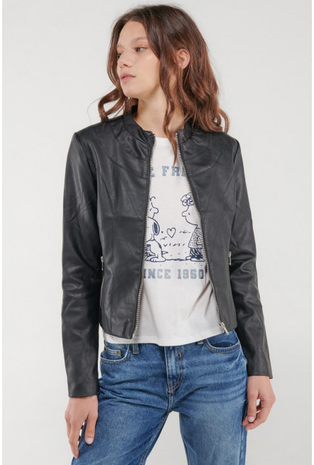 CHAQUETA EFECTO PIEL