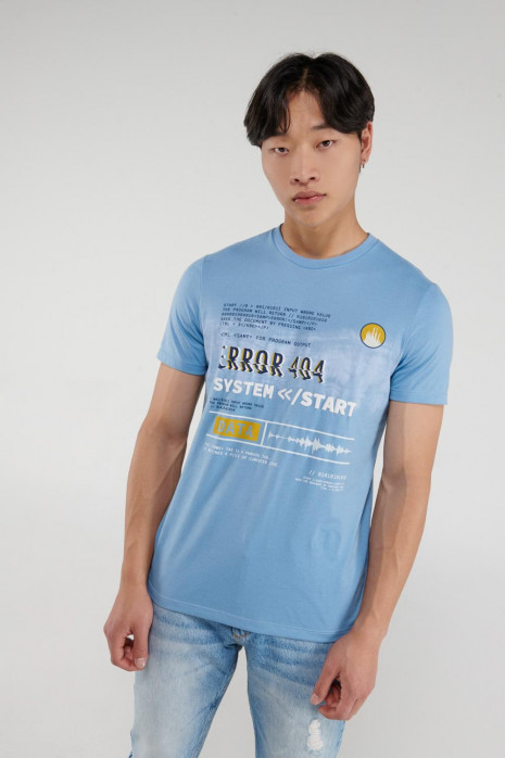 Camiseta manga corta estampada frente.