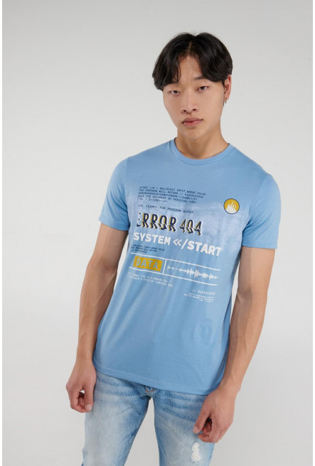 Camiseta manga corta estampada frente.