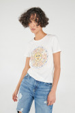 Camiseta básica manga corta estampada.