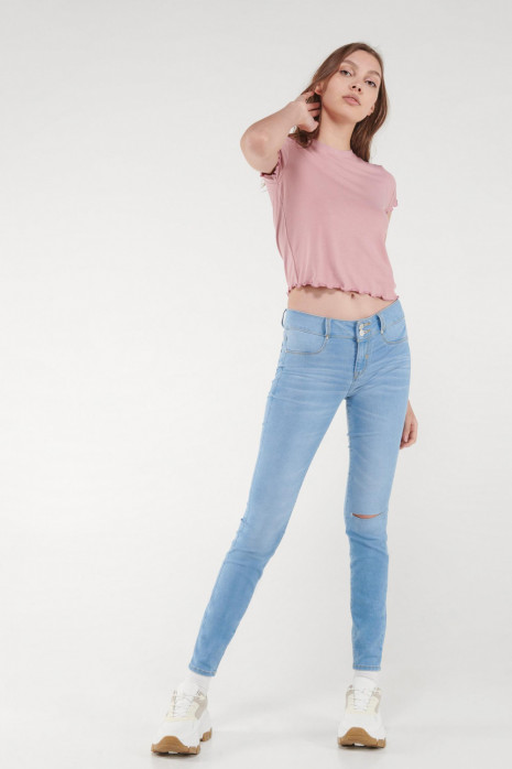 Camiseta, manga  corta, cuello redondo, unicolor.