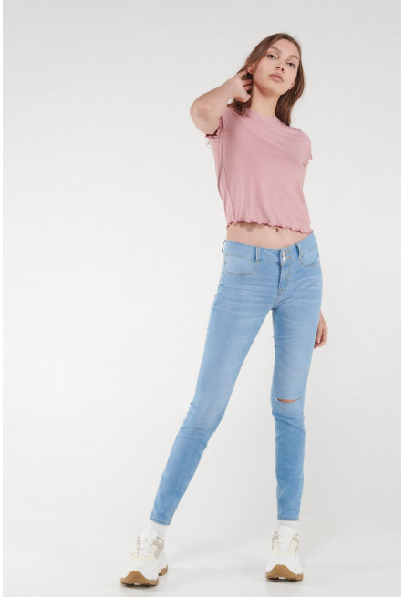 Camiseta, manga  corta, cuello redondo, unicolor.