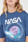 Camiseta manga corta con estampado en frente Nasa.