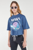 Camiseta manga corta con estampado en frente Nasa.