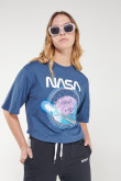 Camiseta manga corta con estampado en frente Nasa.