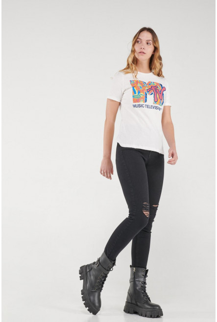 Camiseta manga corta estampada de MTV.