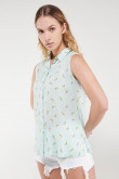 Blusa estampada sin manga