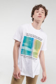 Camiseta básica manga corta estampada.