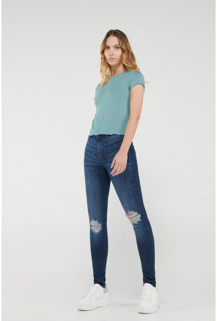 Camiseta, manga  corta, cuello redondo, unicolor.