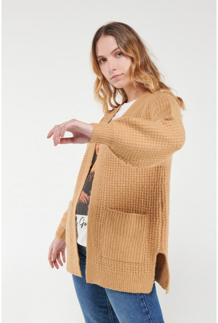 Cardigan tejido con bolsillos