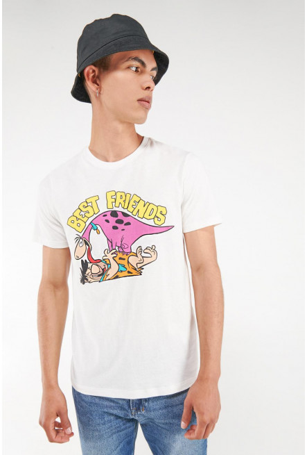 Camiseta manga corta, estampado de Los Picapiedra