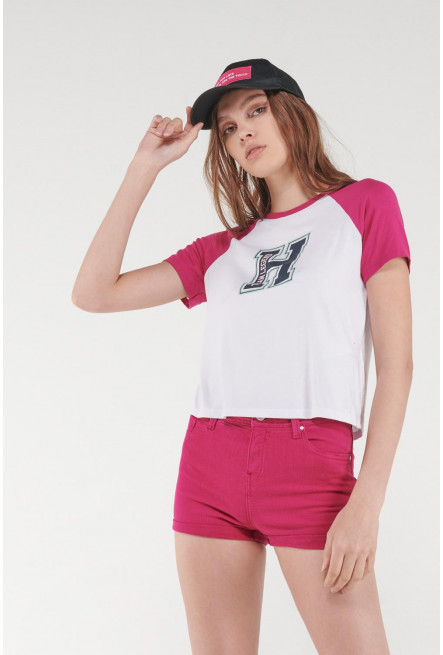 Short unicolor tiro alto