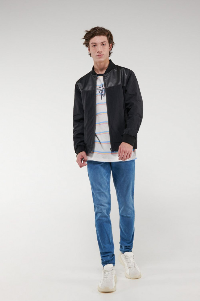 Chaqueta contraste unicolor