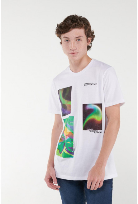 Camiseta básica manga corta con estampado